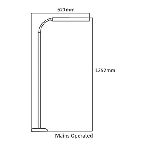 Sewing Online Free-Standing LED Floor Lamp with a Flexible Neck, Sturdy Stable Base, and a Single Dimmable Energy Saving Daylight-Effect Tube SO1260 - Image 6