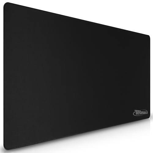 Tebgaca Gaming Mauspad 900x400mm XXL Großformat rutschfest Wasserdicht Schreibtischunterlage Präzision Gaming Pad für Spiele und Büro Schwarz