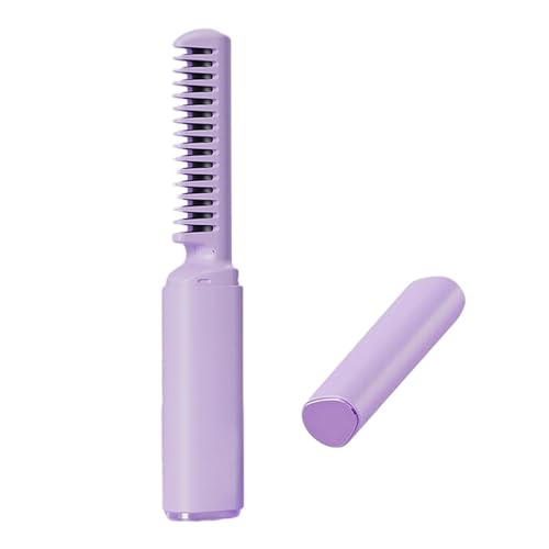 Cepillo alisador para cabello Harayaa con calentamiento rápido y carga USB, color violeta miniatura 6