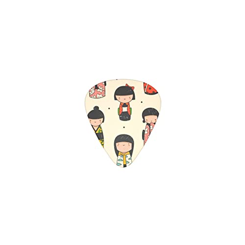 可愛いこけし デザインギターピック guitar pick ティアドロップ型 エレキギター/アコースティックギター/クラシックギター/ベース等の練習に最適な12枚セット