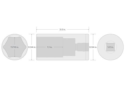 Image of TEKTON 1 /2 Inch Drive x 11 /16 Inch Deep 6-Point Socket | SHD23017