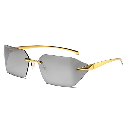Lunettes de soleil carrées sans monture pour homme et femme look luxe