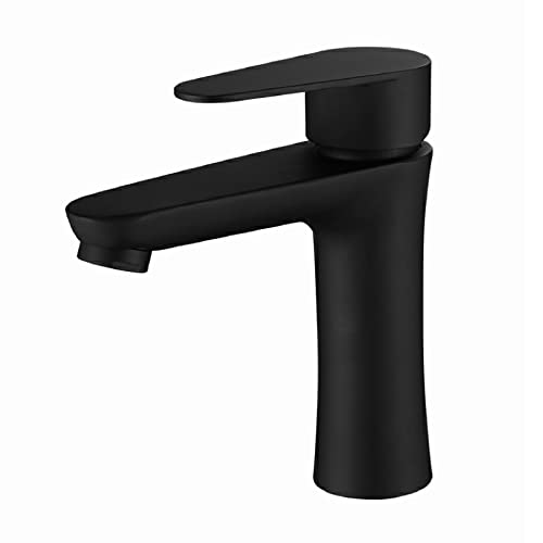 Mitigeur de lavabo noir en acier inoxydable pour évier 1 trou