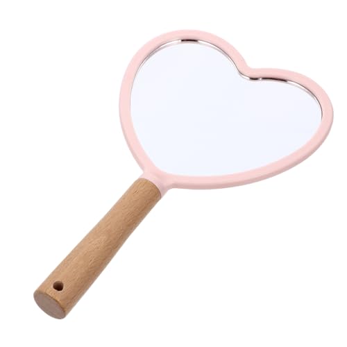 Espejo de Maquillaje Portátil con Mango de Madera