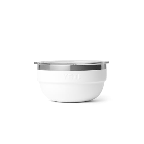 Image of YETI Rambler Bowl, Vacuum Insulated, Stackable and Nestable Stainless Steel Bowl with Lid, 1 Quart, White
