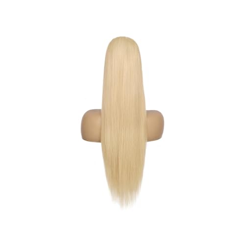 Cola de caballo #613 Cola de caballo recta rubia decolorada con cordón ajustable, clip, cabello humano natural Remy Peinado(16inches)