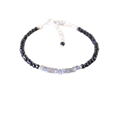 Bracelet labradorite et spinelle noir idéal pour un style bohème chic