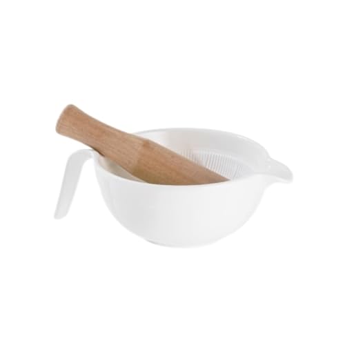 MCLIUJIA Mortero Cocina con Maja Molinillo De Ajo De Cerámica For Cocina, Juego De Mortero Y Maja For Ajo Manual For El Hogar Mortero Y Mano