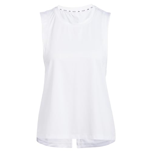 adidas Women's Studio Tank Top, White/Grey Two, XS
