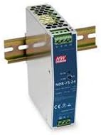 Mean Well NDR-75-24 Single Output Industrial DIN Rail Power Supply 76.8W 24V 3.2A, Adjustable Output, Slim Metal case, Free air convect, 90~264Vac