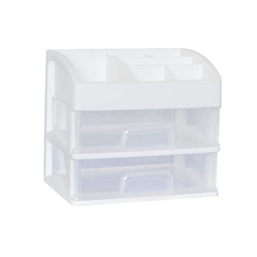 MUSISALY 箱 引き出しタイプの収納ケース 化粧品収納ケース ジュエリー収納ケース バスルームケース メイク収納ケース 白い