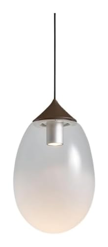 Lustre LED suspendu en verre blanc 16x22 pour îlot de cuisine