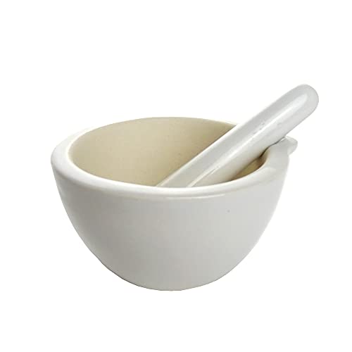 KENZIUM - Pack 1 x Mortero con Mano | 150 ml | Porcelana | Ideal Laboratorio Cover