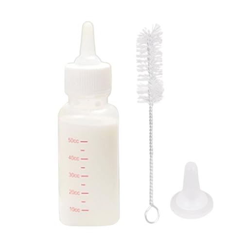 Biberón para Cachorros | Kit de Biberón de 50ml para Cachorros,Dispensador de Agua con Cepillo de Limpieza para Exterior, Viaje, Acampada, Picnic, Crías, Gatos, Conejos, Hámsteres, Hurones