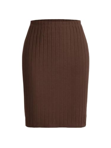 Short Skirts for Women, Ribbed Elastic Waist Mini Skirt