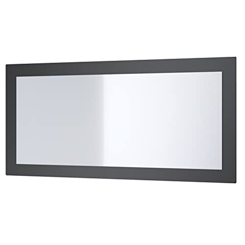 Vladon Espejo Lima, Espejo de Pared con Marco Moderno, Negro Mate (89 x 45 cm)