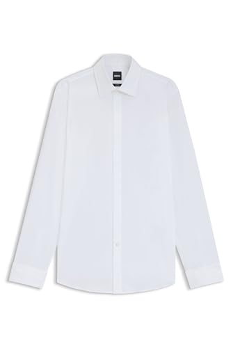 Image of BOSS Men's H-HANK-TUX1-DC-224 Slim-Fit Tuxedo Shirt Made of Easy-Iron Stretch Cotton, Weiß, 16