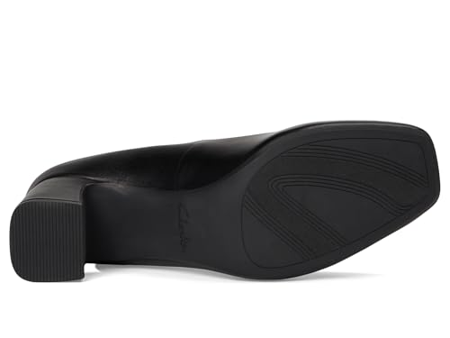 Clarks Clarks Womens Fernie Court, Black Leather, 8, Medium