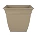 The HC Companies Eclipse Square Plastic Planter w/Attached Saucer - Outdoor & Indoor Plant Pot with Drainage Holes - Lightweight, UV-Resistant Plastic Pots for Plants (6" Sandstone, Pack of 1)