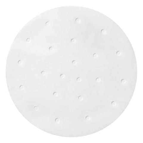Selaurel 300pcs Air Fryer Liners 7.5 inch Round Bamboo Steamer Liners Premium Perforated Parchment Paper Sheets Non-stick Basket Mat for Air Fryers Steaming Baking Dumplings Cooking Cover