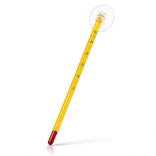 Thermomètre Aquarium, avec Ventouse Analogique 0–50°C – Thermomètre pour Aquarium Haute Précision, Lecture Facile, Thermomètre d’Aquarium Température de...