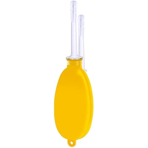 RVDKBULB Silicone Travel Douche Kit with Replacement Nozzles, 24 Fl Oz, Easy Storage, Yellow Cover