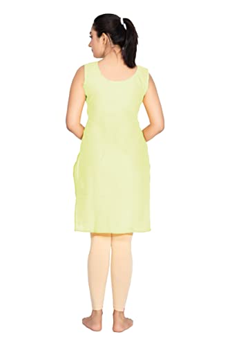 Image of Women's Cotton Long Camisole for Kurti /Suit Slip /Long Inner /Samij for Women Sameej /Knee Length Inner Wear /Sameez /Kurti Slip /Round Neck /Invisible