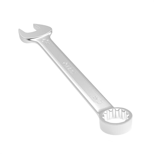 Image of Groz Combination Spanner 32mm, Length 350mm | DIN 3113 Standards | Chrome Vanadium, Matt Satin Chrome Combination Wrench Tool | CSP /DIN /32G