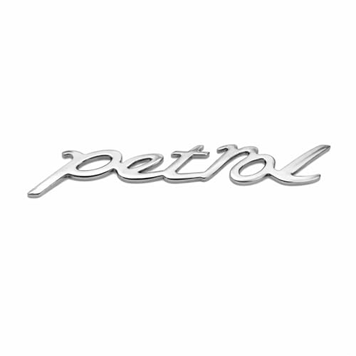 Image of JVCV 3D Metal Petrol Sticker for Car Fuel Tank Chrome Logo Decal Emblem Badge for All Cars and Bikes (Petrol, Silver)