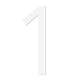 Discovered Designs Mailbox Number (White 3" Number, 1) Premium 3D Acrylic Self Stick House Numbers f