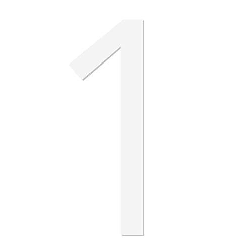 Discovered Designs Mailbox Number (White 3" Number, 1) Premium 3D Acrylic Self Stick House Numbers For Outside Modern Address Numbers For Mailbox Numbers For Outside Modern Sticker #TOP3
