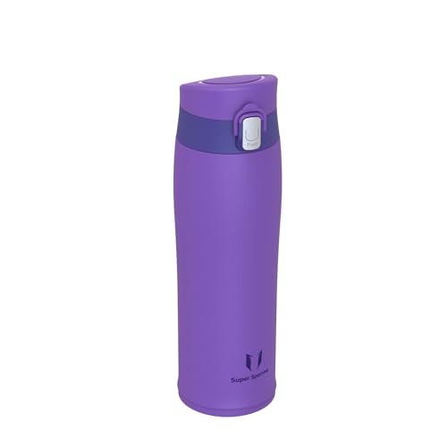 Super Sparrow Gourde Isotherme - INOX Bouteille Isotherme - 500ml - Mug Isotherme Étanche - Gourde Enfant sans BPA - Comprend 2 Couvercles avec Paille et Couvercle Sport