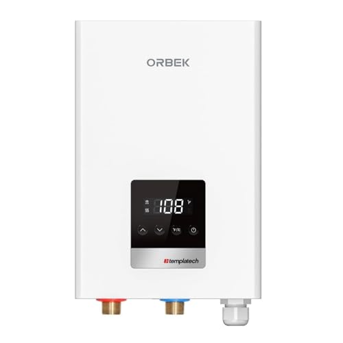 Upgraded Tankless Water Heater Electric, ORBEK 14KW 240 Volt, Endless Hot Water for Residential House Use, 2-3 Point of Use Hot Water, Energy Saving,ETL Certification
