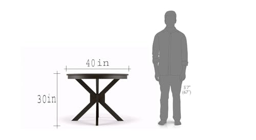 Image of Solid Sheesham Round Wooden Dining & Banquet Table Circular Pedestal Cross Base StylishWalnut Finish Compact Apartment Kitchen Cafe Restaurant Farmhouse Home Studio Office Living Room