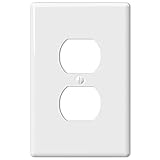 Amerelle 3000DW Metro Wallplate, 1 Duplex, Ceramic, White, 1-Pack