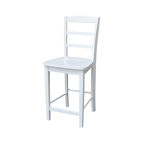 International Concepts Madrid Counter Stool-24 Seat Height Chair, White