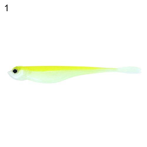 Iscas falsas, 5 peças de 12 cm bicolor cauda dupla falsa isca de peixe macia isca de peixe - 2