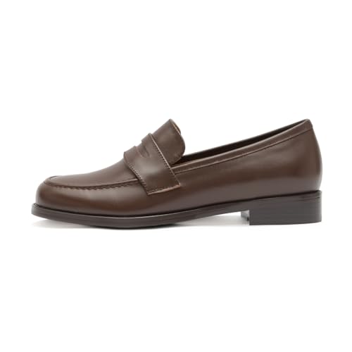 Image of ONEENO Women's Classic Flat Leather Penny Loafer