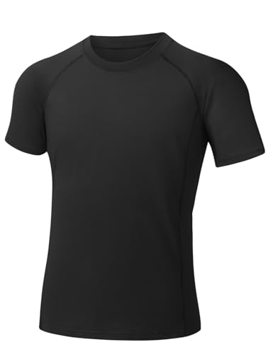 Image of Somaibo Boys Compression Shirt Athletic Football Short Sleeve for Kids | Youth Basketball Baseball Undershirts Quick Dry Sports Base Layer T-Shirt