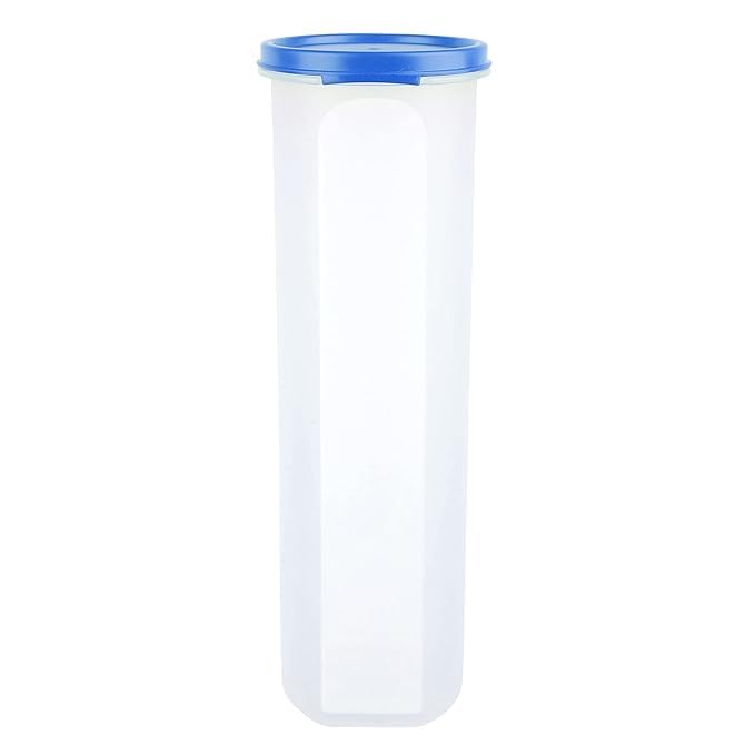 Image of SIMPARTE Smart Slim Storage Air-Tight & Leak Resistant Plastic Round Modular Container For Juice, Snack, Cookie, Wafer, Chia Seed Stackable, BPA Free, Refrigerator Safe, Set of 1(1100ML, Light Blue)