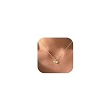 TINGN Collares con inicial de corazón para mujeres, adolescentes y niñas, chapado en oro de 14 quilates, delicado collar con inicial de corazón con letra A-Z, collares con dije de circonita cúbica