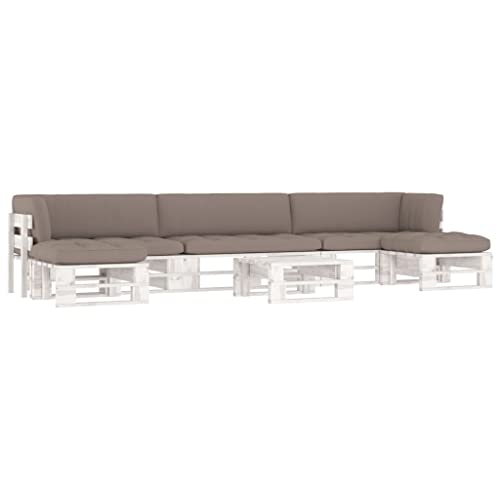 DYRJDJWIDHW 6-TLG. Paletten-Lounge-Set mit Kissen