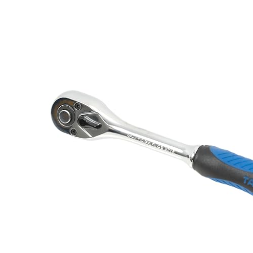 Image of Taparia 3 /8 inch (9.5mm) Square Drive Ratchet Handle (B715)-Compatible w / 3 /8 inchSquare-Drive Socket and Accessories-Reversible Action for All-Sizes, Ergonomic Grip-Automotive, Industrial