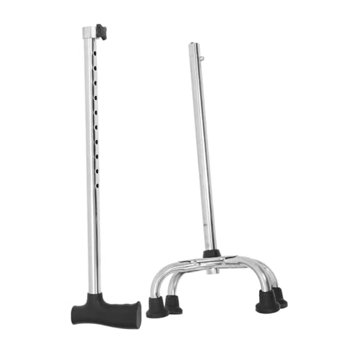 PartyKindom Flat Four-Prong Base Walking Crutches Adjustable Canes for Men Women Arm Crutches Non-Slip Hiking Cane