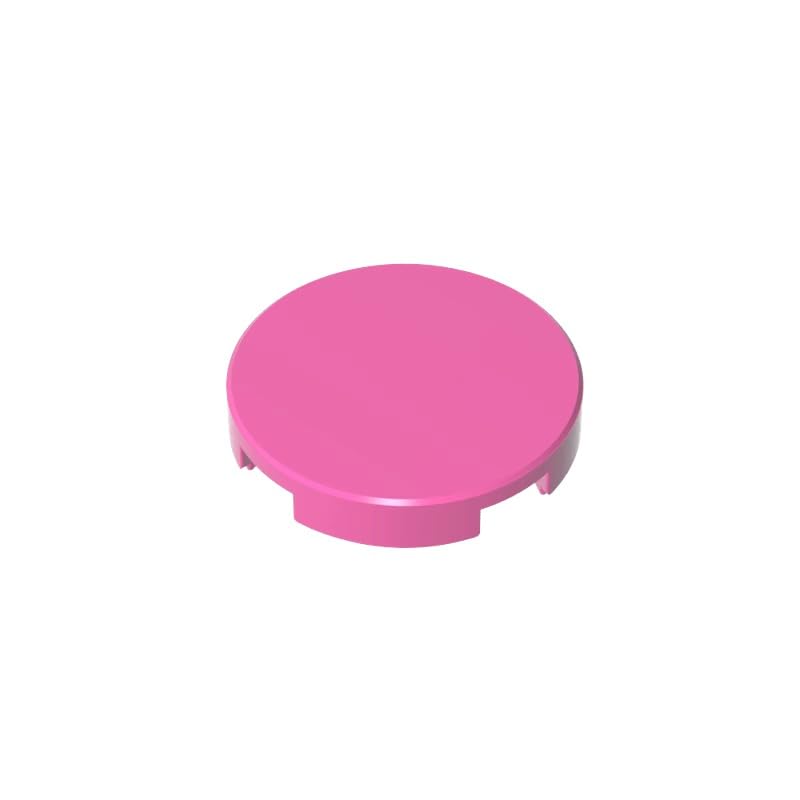 Gobricks 14769 Circular Plate Tile Round 2x2 with Bottom Stud Holder 50 Pieces GDS-611 Compatible with Lego Building Blocks Color:Dark Pink