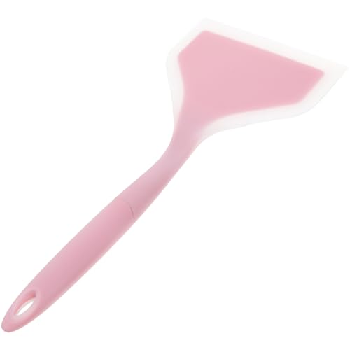 NUOBESTY Espátula de Silicona Reutilizable para Freír, Antiadherente y Resistente al Calor, Tamaño Extra Grande, Color Rosa, Multifunción para Ollas y Woks en Cocina Doméstica y
