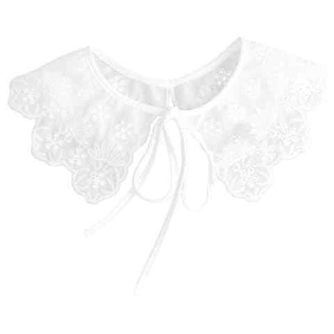 IZONHERE Lace White Collar Vintage Detachable Fake Choker for Women Christmas Costume Dresses (White) Cover