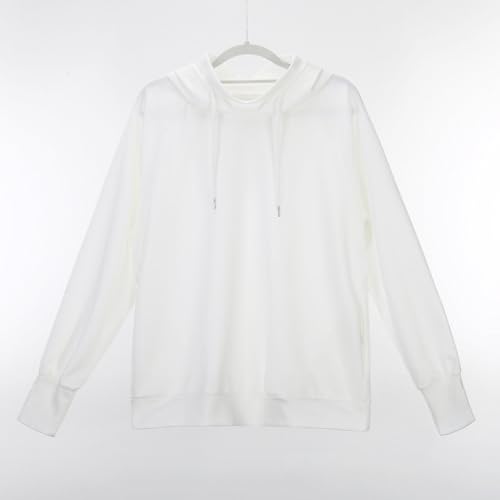 Hoodies for Women Mock Neck Sweatshirt Oversized Pullover Drawstring Casual Long Sleeve Y2k Fall Fashion Clothes White - image 5