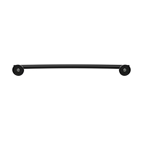 Image of Amerock Arrondi 18 inch Matte Black Towel Bar | Decorative bathroom hardware in durable Stainless Steel construction; mounting hardware included for easy installation