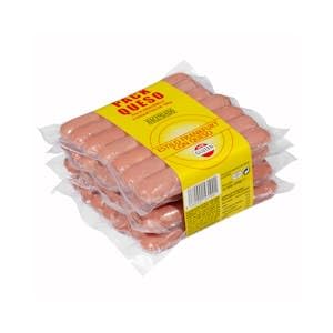 Salchichas cocidas estilo Frankfurt con queso Hacendado de pollo y cerdo sabor ahumado 4 paquetes x 160 g Pack 2